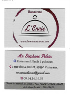 Carte De Visite RESTAURANT - L'ENVIE - 45390 Puiseaux - - Other & Unclassified