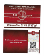 Carte De Visite RESTAURANT - SPECIALITES MAROCAINES - 94170 Le Perreux Sur Marne - - Other & Unclassified