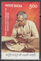 INDIA 2024 KARPOORI THAKUR 100th Year, Ex Prime Minister Of BIHAR State. 1 MNH. - Unused Stamps