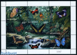 Nicaragua 1999 Butterflies 9v M/s, Mint NH, Nature - Butterflies - Nicaragua