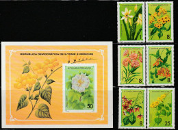 Sao Tome Et Principe - N°536/41+ Bloc N°10 ** (1979) Fleurs - Sao Tome Et Principe