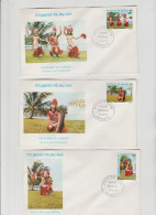 LOT DE 3 FDC POLYNESIE N° 165 /7 Folklore 1981 - FDC