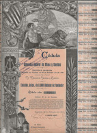 COMPAGNIE GENERAL DES MINES Y SODEOS - EMISSION DE 2000 PARTS DE FONDATEURS  BARCELONE 1901 - Bergbau