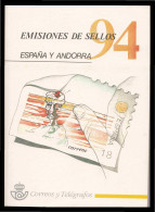 Libro Oficial Correos España Y Andorra 1994 - Emissions Républicaines