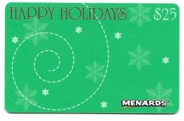 Menards  U.S.A., Carte Cadeau Pour Collection, Sans Valeur, # Menards-2 - Gift And Loyalty Cards