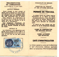 MONACO -- MONTE CARLO -- Timbre Fiscal -- Type " Armoiries De Daussy " 1 F. Sur PERMIS De TRAVAIL 15/01/80 - Revenue