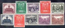 España Spain Variedad 604/13s Sin Dentar 1931 III Congreso De La Unión Postal  - Autres & Non Classés