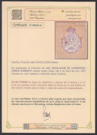 España Spain Variedad 1875 Proyecto Sello Devolución Pieza única Certf. Graus - Other & Unclassified