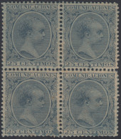 España Spain Variedad 221ib Bl.4 1889/1899 Papel Azulado Alfonso XIII - Andere & Zonder Classificatie