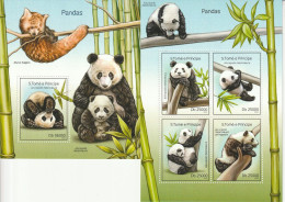 Sao Tome Et Principe - N°4502/5+BLOC N°736 ** (2014) Panda Géant - Sao Tome Et Principe