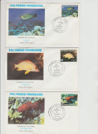 3 FDC POLYNESIE FRANCAISE 1981 YT N° 160 +N°161+N°162 POISSONS EN  POLYNESIE-     KARAUA / TOAU / TONU - FDC