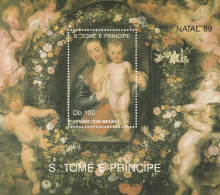 Sao Tome Et Principe -  BLOC N°71 ** (1989) Tableaux "La Vierge Et L'Enfant" - Sao Tome Et Principe