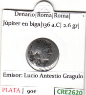 CRE2620 MONEDA ROMA DENARIO VER DESCRIPCION EN FOTO - Otros & Sin Clasificación