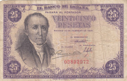 CRBS1114 BILLETE ESPAÑA 25 PESETAS 1946 SIN SERIE  USADO - Other & Unclassified