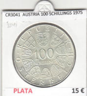 CR3041 MONEDA AUSTRIA 100 SCHILLINGS 1975 MBC PLATA  - Autres – Asie