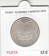 CR3007 MONEDA ALEMANIA 5 MARCOS 1974 BC PLATA - Andere - Oceanië