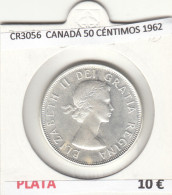 CR3056 MONEDA CANADÁ 50 CÉNTIMOS 1962 BC PLATA - Otros – Oceanía