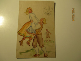 ESTONIA FOLK COSTUMED DANCERS , FIDLER , 1945 WW II RUSSIA FIELDPOST MILITARY CENSOR 16317 , 1-1 - Estonia