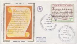 Andorra Stamp On Silk FDC - FDC