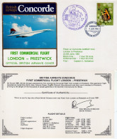 London-Prestwick 1981 Concorde "British Airways" Cacheted Cover. - Concorde
