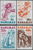 THEMATIC OLYMPIC GAMES:  MONTREAL '76. CYCLING, JUMPING, SAILING, BOXING   -  4v+MS   -  BAHAMAS - Verano 1976: Montréal