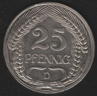 DEUTSCHES REICH - 25 REICHSPFENNIG 1912D - 1 Marco & 1 Reichsmark