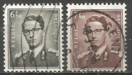 Belgique - Baudouin "Lunettes" N°1069A Et 1070 Obl. - 6frs50 Et 7frs50 - 1953-1972 Brillen