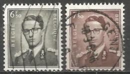 Belgique - Baudouin "Lunettes" N°1069A Et 1070 Obl. - 6frs50 Et 7frs50 - 1953-1972 Anteojos