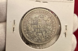 Francia France 2 Francs 1871 A Paris Km 817 Plata - 840-877 Carlos II El Calvo