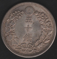 JAPAN - 50 SEN 1902 YEAR 35 -SILVER- - Japan