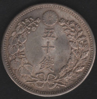 JAPAN - 50 SEN 1902 YEAR 35 -SILVER- - Giappone