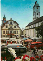 Marchés - Allemagne - Wangen Im AlIgau - Markt Links Rathaus - Rechts St Martinskirche - Automobiles - Camionettes - Com - Mercati