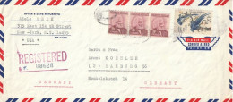 US - Registered Airmail - New York To Germany - 1968 (68050) - Brieven En Documenten