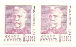 BRAZIL ERROR VARIETY PAIR UNDENTED SEM DENTECAO 1967 PRES WASHINGTON LUIZ - Neufs