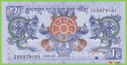 Voyo BHUTAN 1 Ngultrum 2019 P27c B216c UNC Dragon Prefix I - Bhutan