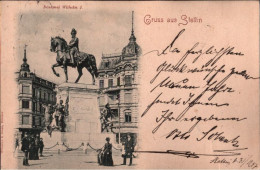 ! Alte Ansichtskarte Gruss Aus Stettin, Denkmal Kaiser Wilhelm I., 1898 - Pommern