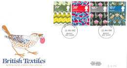 1982 British Textiles Addressed FDC Tt - 1981-90 Ediciones Decimales