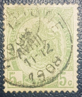 Belgium Postmark 5C Stamp 1908 - Autres & Non Classés