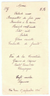 MENU  THI NAM  17 SEPTEMBRE 1946 - Menus