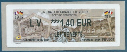 LISA 2 (ATM) LV ***1,40 EUR LETTRE VERTE - Centenaire De La Bataille De Verdun - 2010-... Viñetas De Franqueo Illustradas