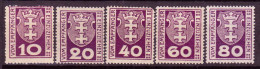 Stamps Danzig 1923 POSTAGE DUE STAMPS Mint MNH Lot8 - Segnatasse