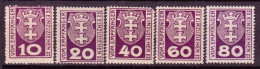 Stamps Danzig 1923 POSTAGE DUE STAMPS Mint MNH Lot8 - Strafport