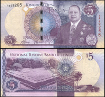 TONGA 5 PA'ANGA - ND (2015) - Paper Unc - P.45a Banknote - Tonga