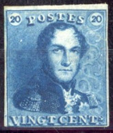 [* SUP] N° 2b, 20c Bleu Foncé, Margé (filet Intact Tout Autour). Superbe Nuance Et Timbre De La Plus Grande Fraîcheur -  - 1849 Epauletten