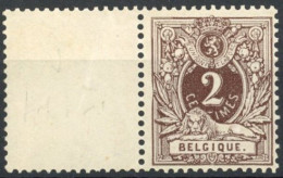 [** SUP] N° 44, 2c Brun, Bord De Feuille - Fraîcheur Postale - Cote: 85€ - 1884-1891 Léopold II