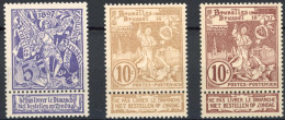 [** SUP] N° 71/73, Expo Bruxelles - Fraîcheur Postale - Cote: 25€ - 1894-1896 Expositions