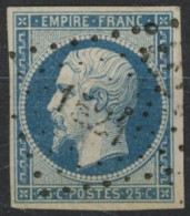 [O SUP] N° 15, 25c Bleu Avec Grandes Marges - Signé R. Page - Cote: 290€ - 1853-1860 Napoleone III