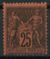 [* SUP] N° 91, 25c Noir/rouge (II), Légère Trace - Signé Calves Et Certificat Photo - Cote: 1600€ - 1876-1878 Sage (Type I)