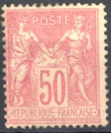 [(**) SUP] N° 98a, 50c Rose Pâle (II), Regommé - Grande Fraîcheur. Cote *275 € - 1876-1878 Sage (Tipo I)