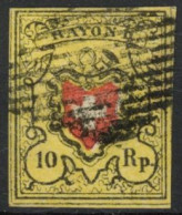 [O SUP] N° 15, 10r Jaune, Noir Et Rouge - Belles Marges - Cote: 150€ - Used Stamps